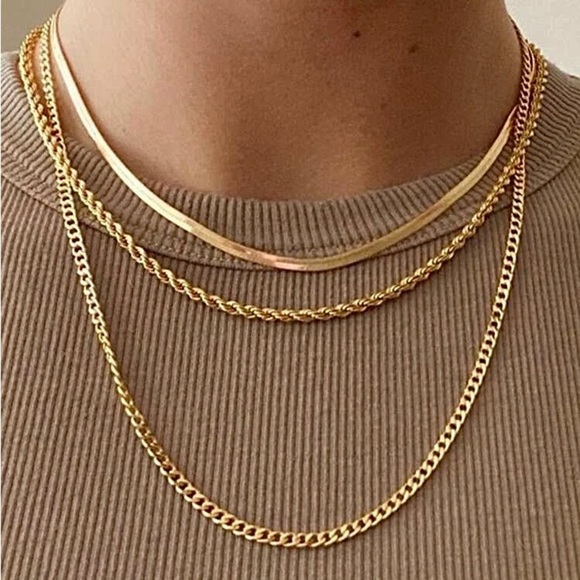 Jewelry - BOGO! 3 Chain Minimalist Chic layering Necklace set NEW Boutique